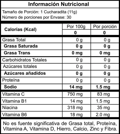 Información nutricional